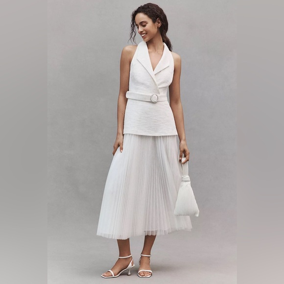 Anthropologie x Hutch Livia Tweed Blazer Twofer Maxi Dress NWT Size Medium